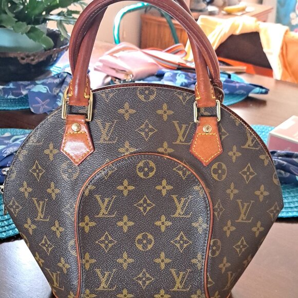 Louis Vuitton Ellipse Brown and Tan Hand Bag-EUC Plus-Padlock/Key - Picture 5 of 11